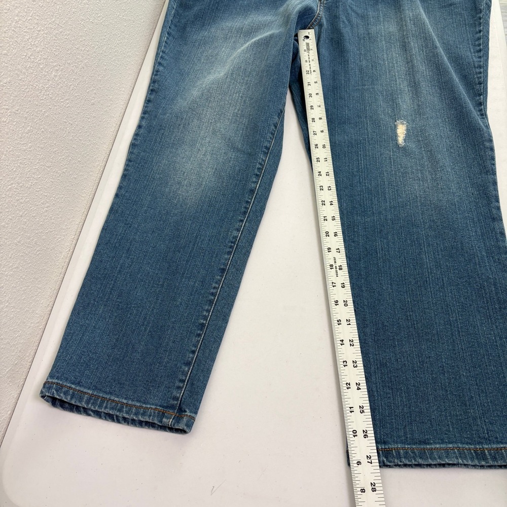 Denim & Co Jeans Womens 20W Blue Distressed Straight Leg Medium Wash A279891 - Picture 8 of 11